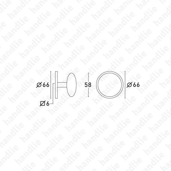 P.4005 - Knob Pair (Ø58) - Zinc Alloy