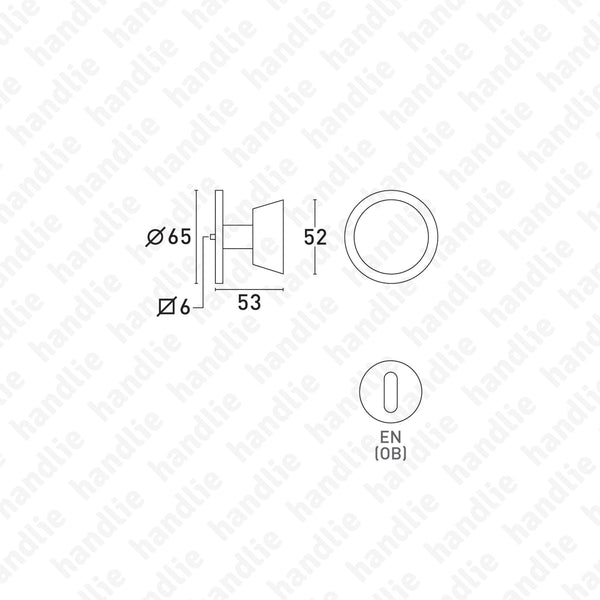 P.4008 - Knob Pair (Ø52) - Zinc Alloy