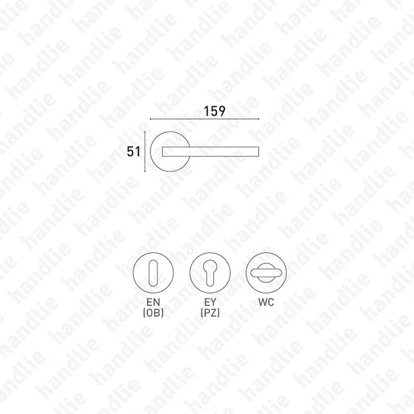 P.480 - SPRING ZINCRAL - Lever handle pair for doors - Brass