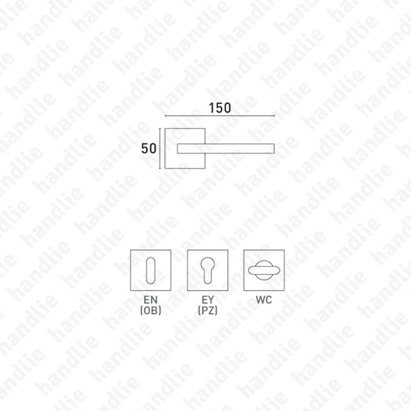 P.485 - TRIO ZINCRAL - Lever handle pair for doors - Brass