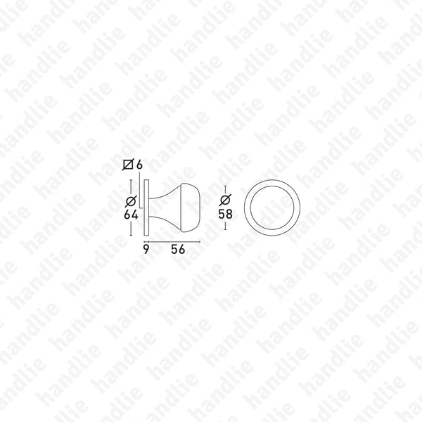 P.5152 - Knob Pair (Ø58) - Brass + Porcelain