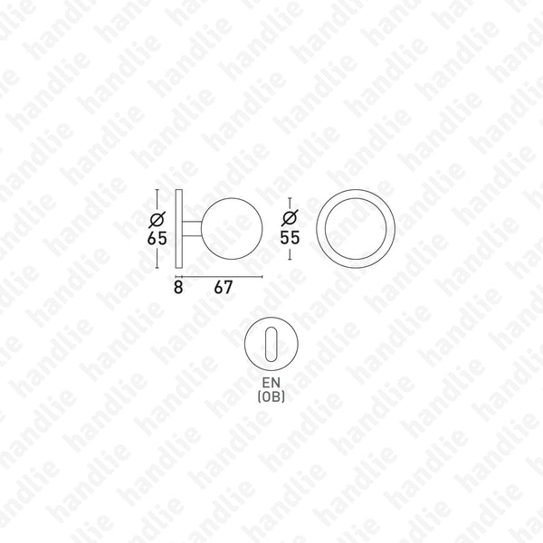 P.5205 - Knob Pair (Ø55) - Brass