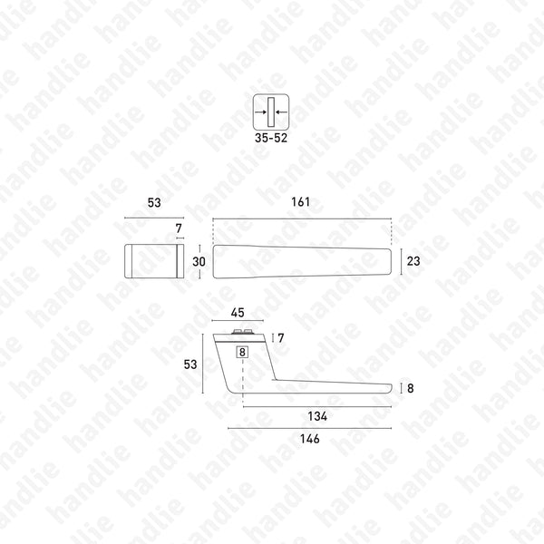 P.700.MR - Lever handle pair - OBLIQ