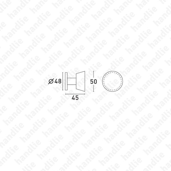 PF.4210 - Single Fixed Knob (Ø50) - ZINC ALLOY
