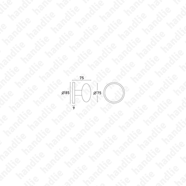 PF.IN.8811.A - Single fixed knob (Ø70) - Stainless Steel
