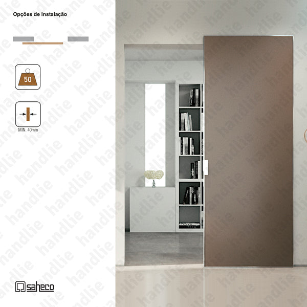 Phantom Timber | Ghost Series - System for dividers and passage sliding wooden doors - up to 50Kg per leaf - Partial Opening