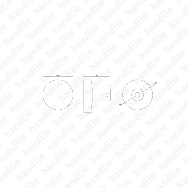 P.IN.8006.V - Fixed handle pair - Glass - Stainless Steel