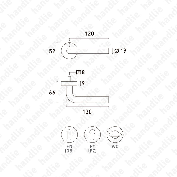P.IN.8102A - Lever handle pair - Matt Black Stainless Steel