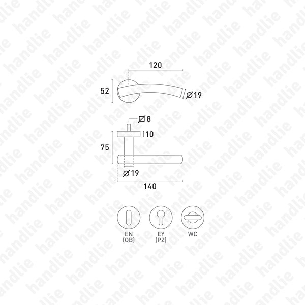 P.IN.8105 - Lever handle pair - Stainless Steel