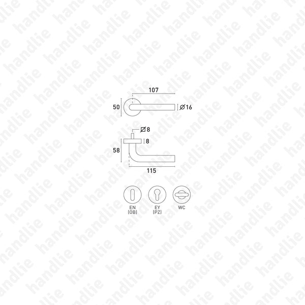 P.IN.8162 - Lever handle pair - Matt Black Stainless Steel