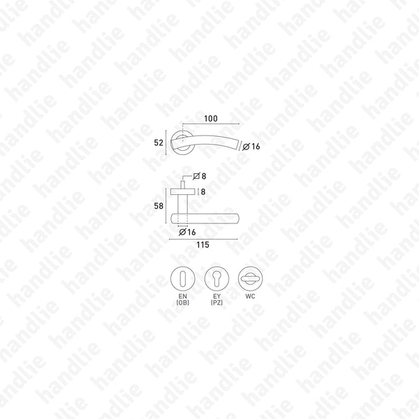 P.IN.8165 - Lever handle pair - Matt Black Stainless Steel