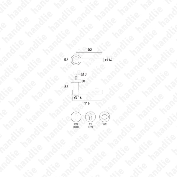 P.IN.8169 - Lever handle pair - Matt Black Stainless Steel