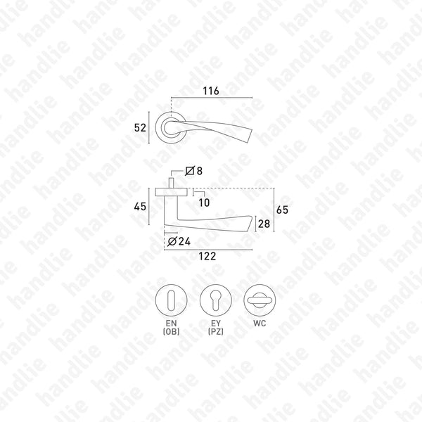 P.IN.8210 - Lever handle pair - Stainless Steel