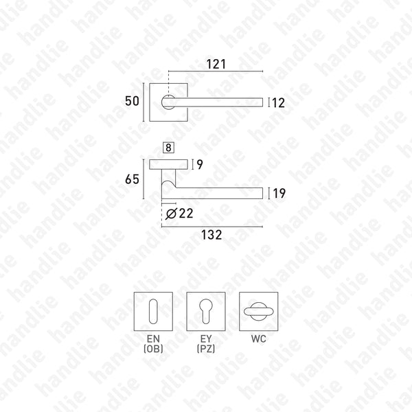 P.IN.8213.AQ - Lever handle pair - Stainless Steel