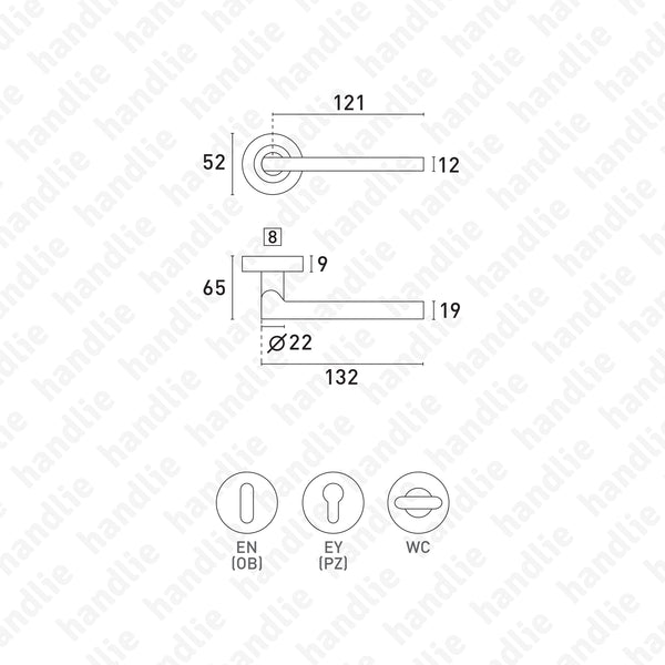 P.IN.8213.A - Solid lever handle pair - Stainless Steel