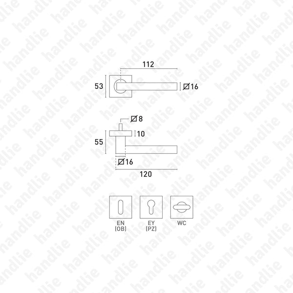 P.IN.8254 - Lever handle pair - Stainless Steel