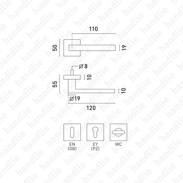 P.IN.8261 - Lever handle pair - Stainless Steel