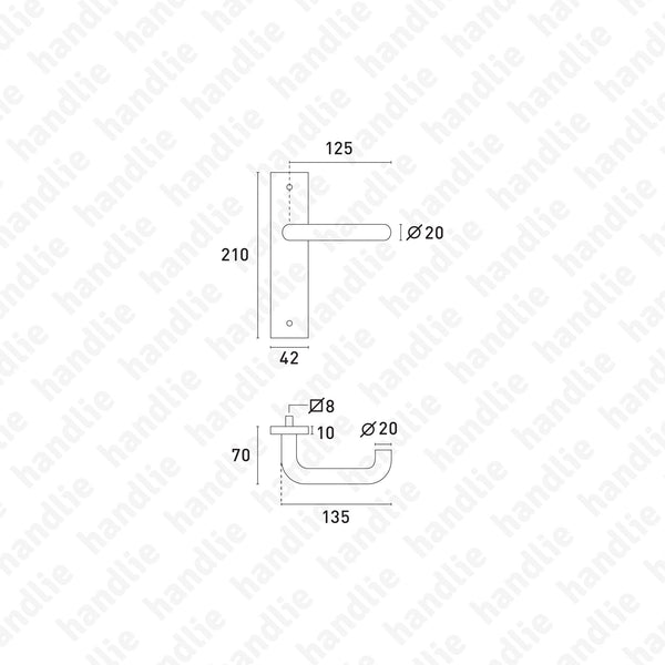 P.IN.8541 - Lever handle pair - Stainless Steel