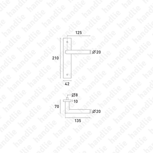 P.IN.8544 - Lever handle pair - Stainless Steel