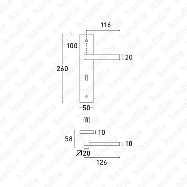 P.IN.8557 - Lever handle pair - Stainless Steel