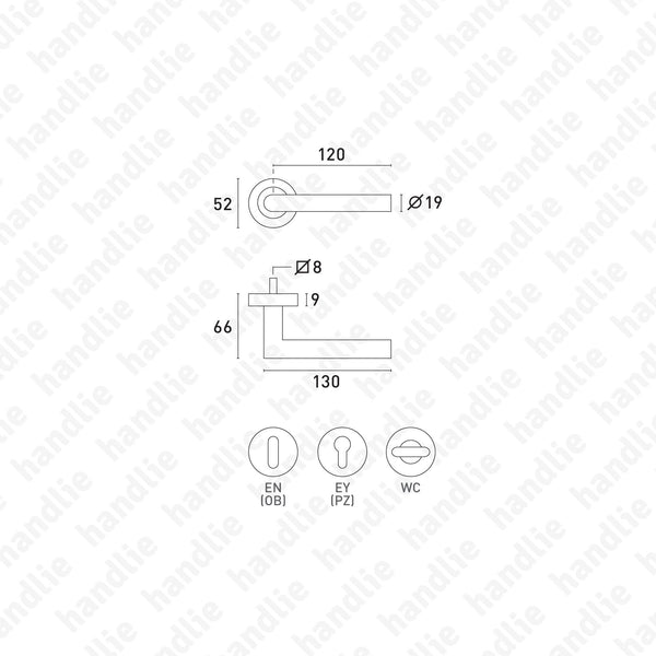 P.IN.98104 - Lever handle pair - Stainless Steel