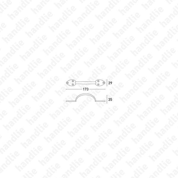 PM.7910 - Furniture pull handles - Brass and Matt Black