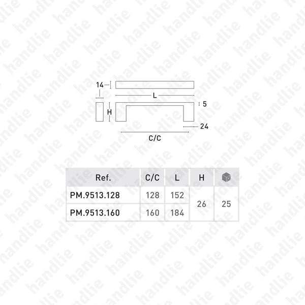 PM.9513 - Furniture pull handles - ALUMINIUM