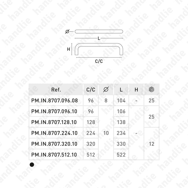 PM.IN.8707 - Furniture pull handles - Stainless Steel