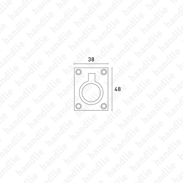 PM.IN.8751 - Flush ring pull handle 48x38 - Stainless Steel