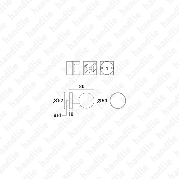 P.IN.8004.B - Knob Pair (Ø50) - Stainless Steel