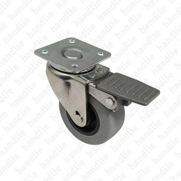 R.154 - Swivel castor with brake - Ø50 / Ø75 - Grey