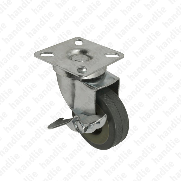 R.156 - Swivel castor with brake - Ø50 / Ø75 - Grey