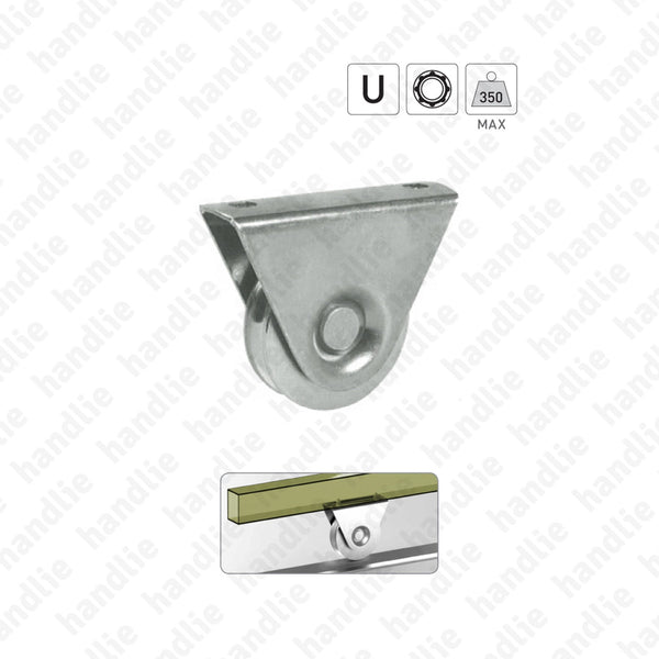R.385 - U-Groove wheel with external support / 1 bearing
