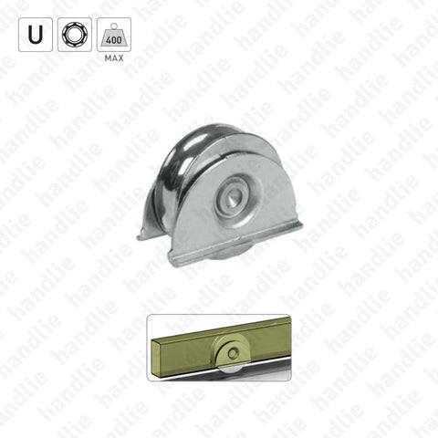 R.387 - U-Groove wheel with lateral support / 1 bearing