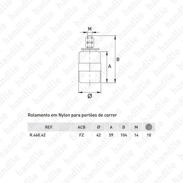 R.460 - Nylon roller for sliding gates - Steel
