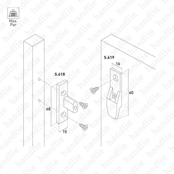 S.618 / S.619 - Connectors for chipboard