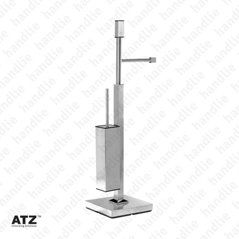 WC.6502 6500 Series - Towel Rail with Square Toilet Brush and Holder - Stainless Steel