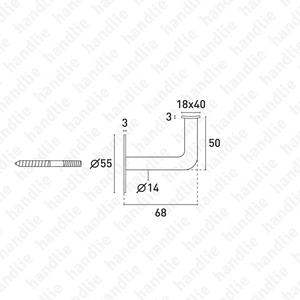 S.IN.137 - Handrail bracket - 304 STAINLESS STEEL