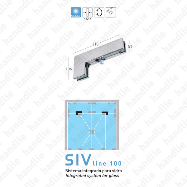 SIV.102.2 - Overpanel/ side panel patch with top pivot - Single or double action glass doors