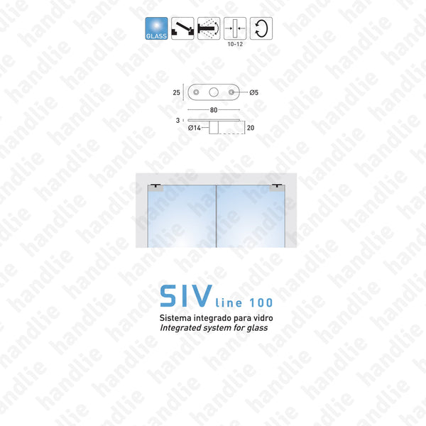 SIV.106 - Ceiling / top pivot - Single or double action glass doors