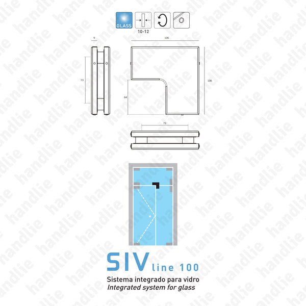 SIV.116 - Triple connector - Glass doors
