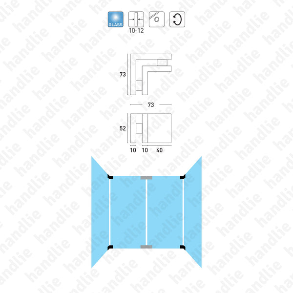 SIV.118 - Corner connector - Glass doors