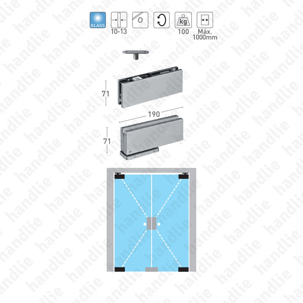SIV.150 - Hydraulic Pivot Kit - Glass doors