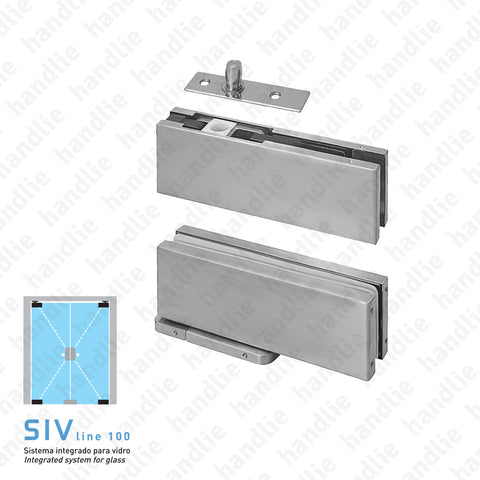 SIV.152 - Hydraulic pivot kit -  For exterior glass doors - STAINLESS STEEL
