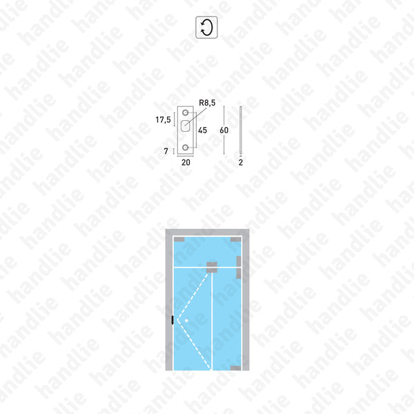 SIV.CT.131 - Strike plate for lock - Glass doors