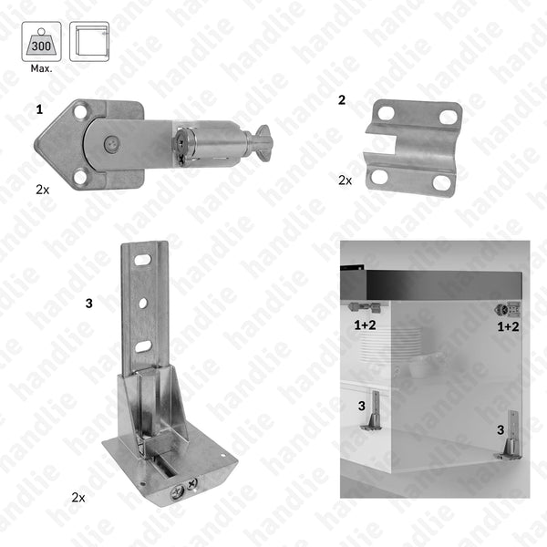 SNM.1001/02/03 - Cabinet hangers for large suspended cabinets