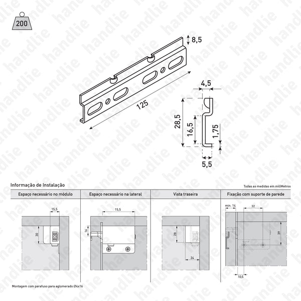 SNM.F155.145.236 - Steel support for SNM.SH25 | GRASS