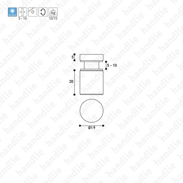 SV.7019 - Wall/ glass support