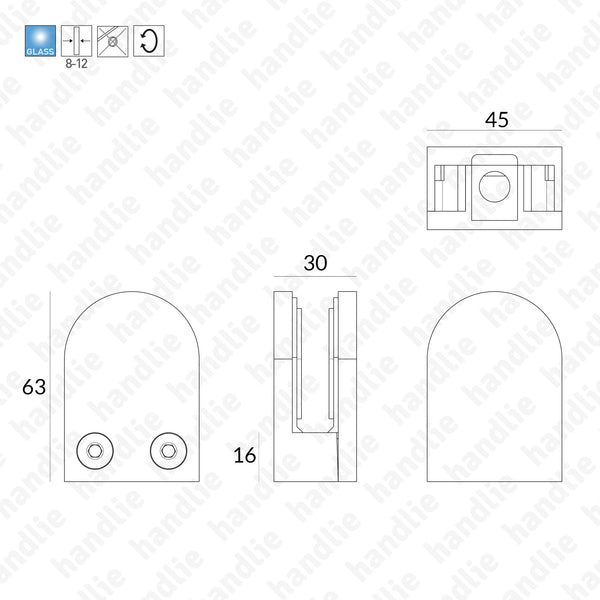 SV.7113 - Wall/ glass clamp
