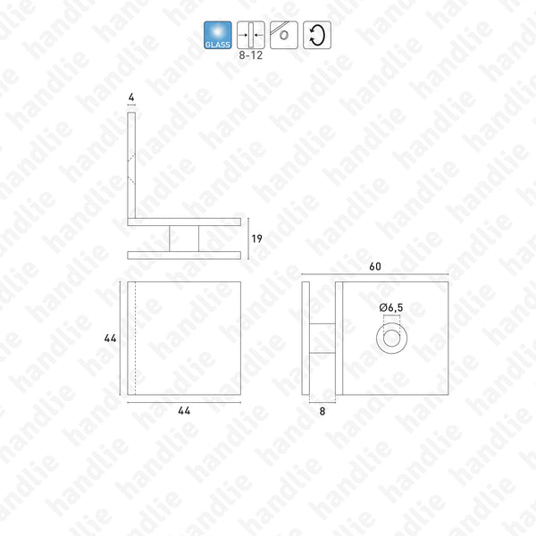 SV.7231 - Wall/ glass clamp 90º